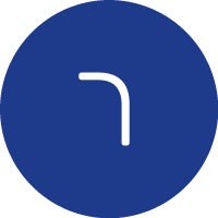 עיגול בכחול עם האות ר